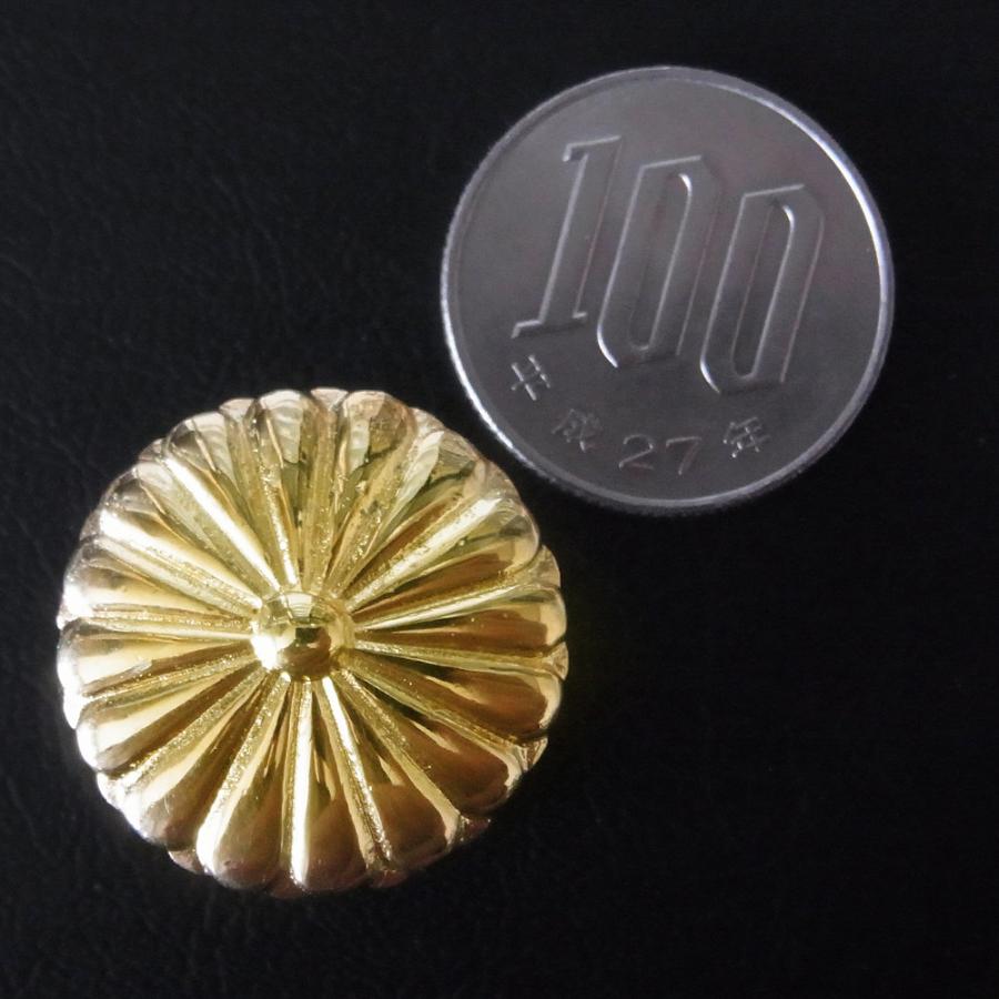 金 ゴールドプレーテッド加工 真鍮製 コンチョ ネジ式 ネジ 菊紋 直径