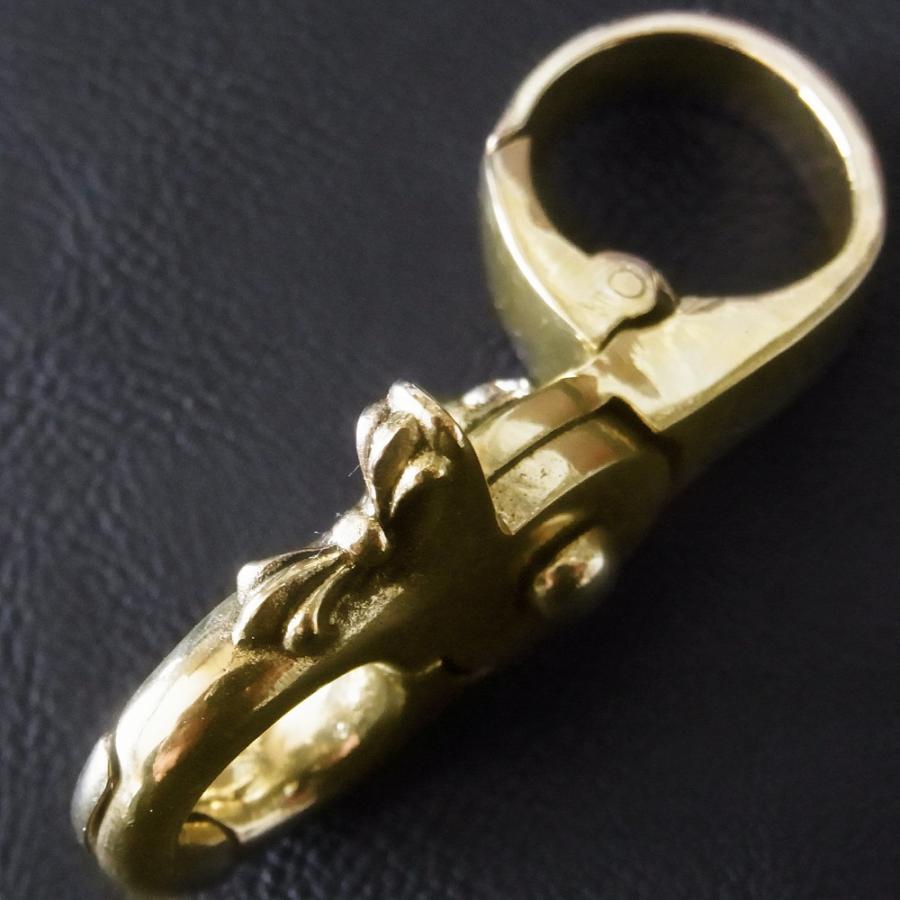 ブラス 真鍮製 ダブルフック キーチェーン キーホルダー キーリング クロス 十字架 クロスエンブレム フローラルクロス 鍵 ジョイントパーツ |  | 03