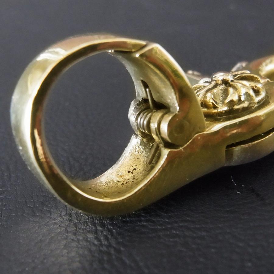 ブラス 真鍮製 ダブルフック キーチェーン キーホルダー キーリング クロス 十字架 クロスエンブレム フローラルクロス 鍵 ジョイントパーツ |  | 06