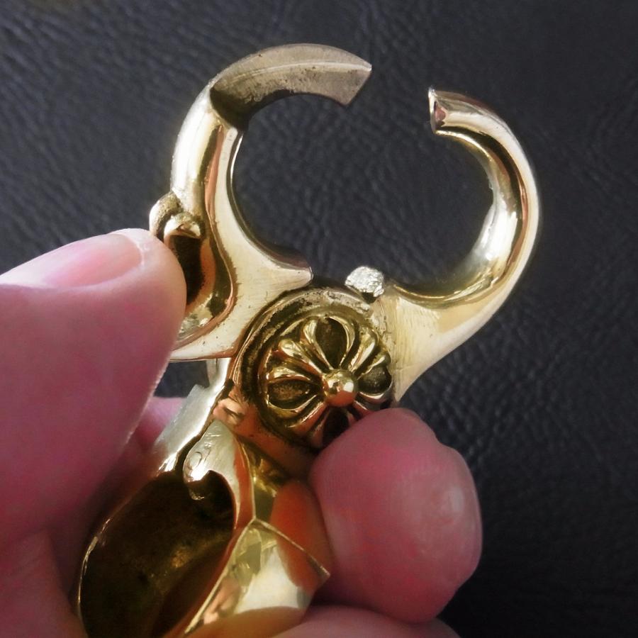 ブラス 真鍮製 ダブルフック キーチェーン キーホルダー キーリング クロス 十字架 クロスエンブレム フローラルクロス 鍵 ジョイントパーツ |  | 07