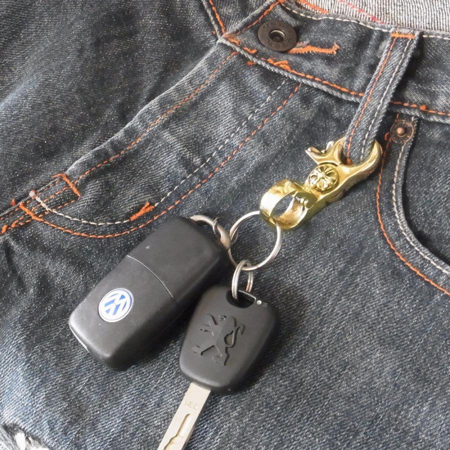 ブラス 真鍮製 ダブルフック キーチェーン キーホルダー キーリング クロス 十字架 クロスエンブレム フローラルクロス 鍵 ジョイントパーツ |  | 09