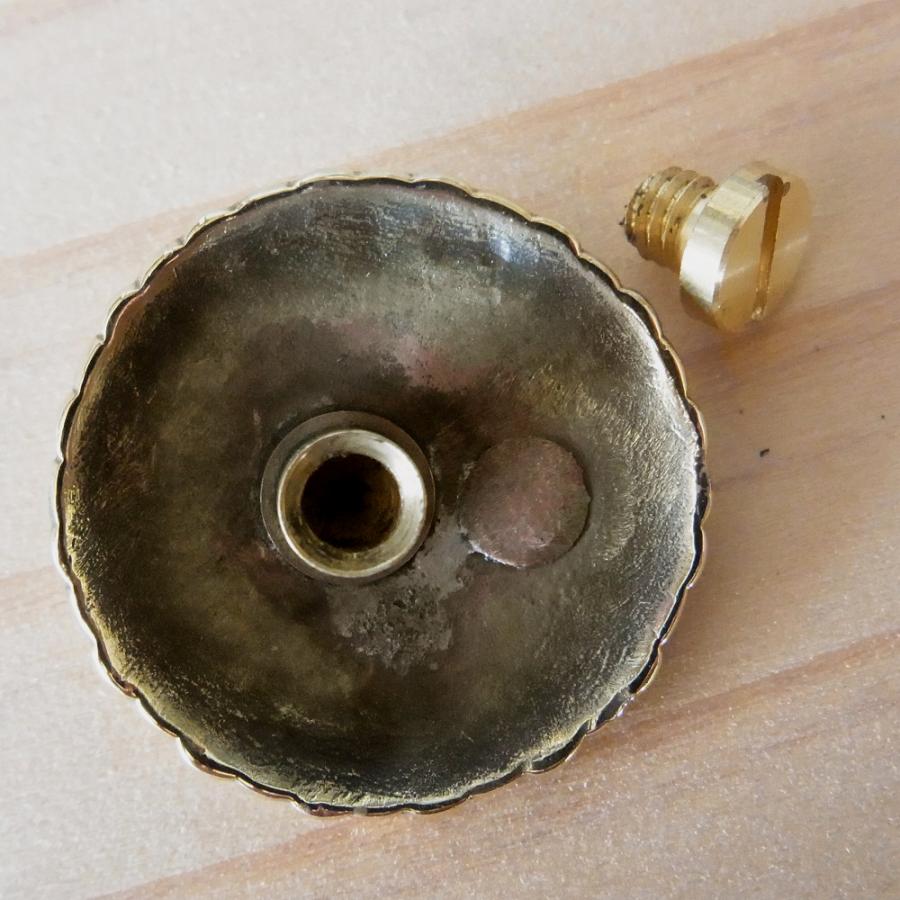 金色の真鍮製 コンチョ ネジ式 ネジ 菊紋 直径24mm 小 菊御紋 菊花紋章
