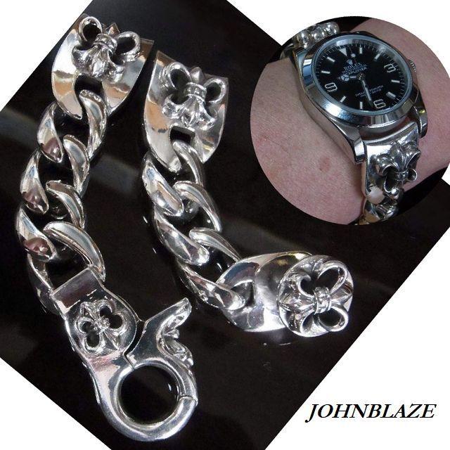 シルバー925製 百合の紋章 リリークレスト フレア リストウォッチ 腕時計用 カスタムベルト バンド ジョイント クラスプタイプ フック バネ棒  トリガースナップ : jsd-w560 : JOHNBLAZE - 通販 - Yahoo!ショッピング