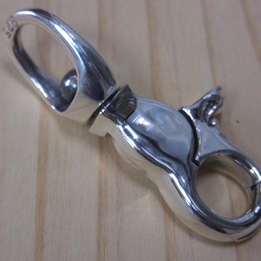 シルバー925製 回転式 クラスプ フック シンプル 無地 ワンポイントリリー 百合の紋章 トリガースナップ キーホルダー キーチェーン ジョイントパーツ |  | 06