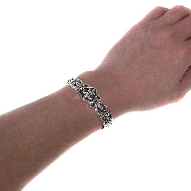 シルバ−925製 バングル 百合の紋章 リリークレスト フレア オープン