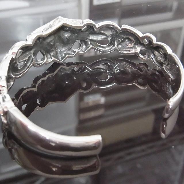 シルバ−925製 バングル 百合の紋章 リリークレスト フレア オープン