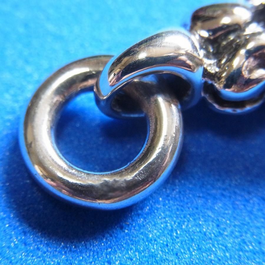 フック型シルバーキーホルダー シルバー925製 骨 ボーンデザイン フック クラスプ プッシュオープン式