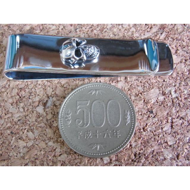 シルバ−925製 マネークリップ スカル 髑髏 ガイコツ ドクロ 立体型