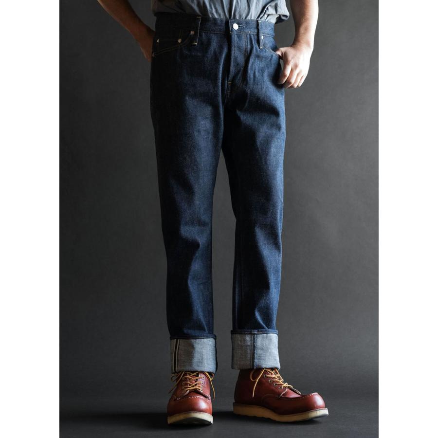 レアジーンズスリム ビッグジョン 15.5oz 藍聖セルビッチデニム リジッド 坂本デニム 生デニムパンツ BIG JOHN RARE JEANS SLIM 未洗い タイトストレート｜johnbull-jeans｜08