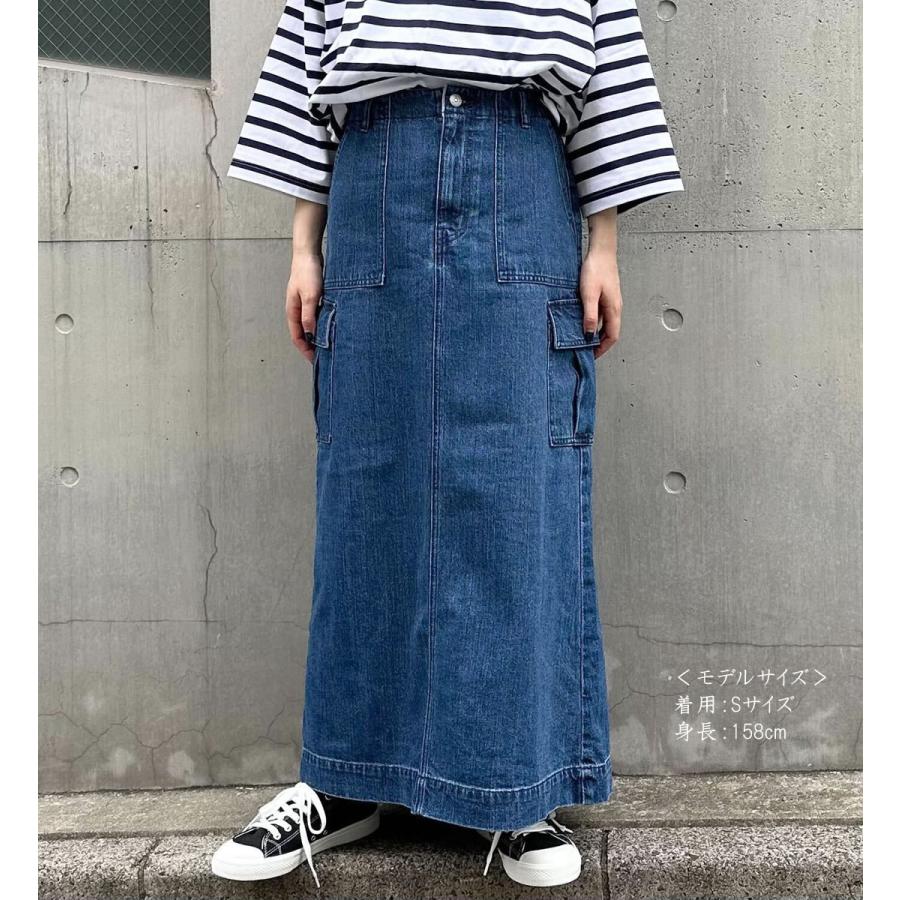 デニムフリンジチューリップスカート インディゴブルー たけ65cm ほど 1er Arrondissement(プルミエ アロンディスモン)｜デニムスカート
