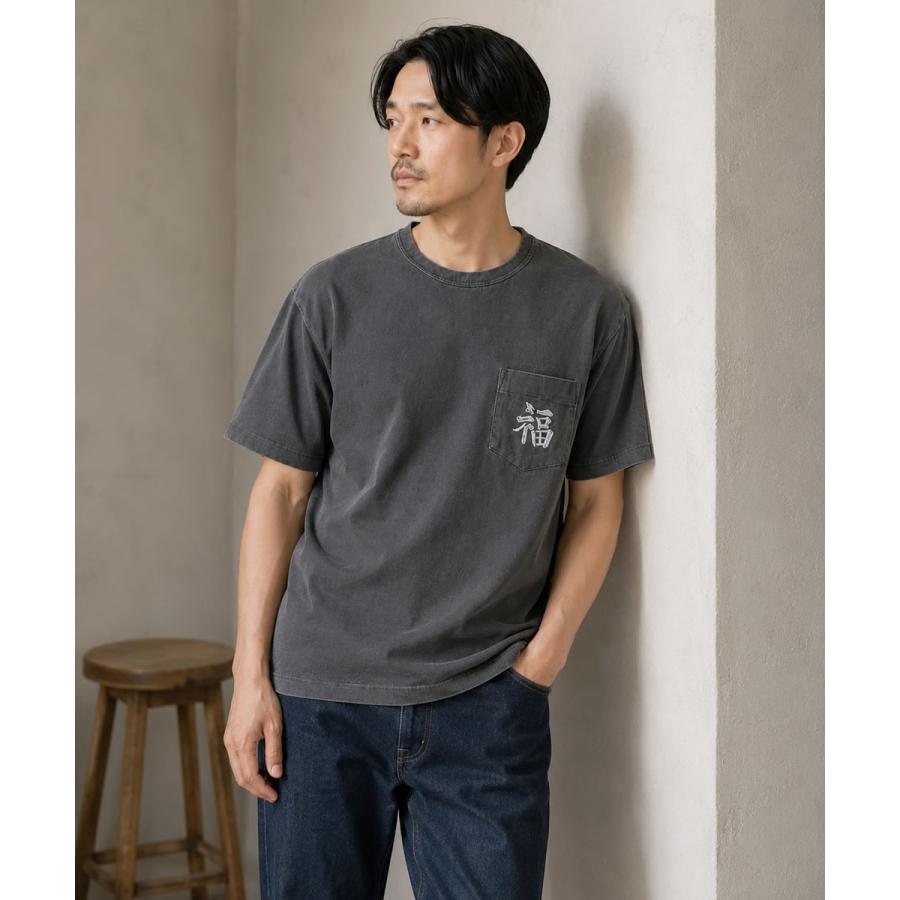 HOUSTON（ヒューストン） 半袖 ピグメント加工 U.S.コットン スカル