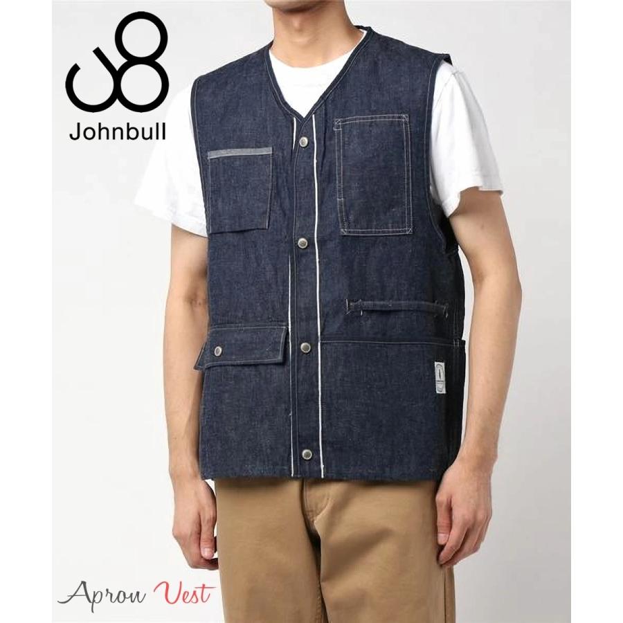 ジョンブル エプロンベスト ワンウォシュデニム Johnbull makerhood メイカーフッド アウトドア キャンプ エプロン DIY 日曜大工 料理 趣味 ガーデニング 爆買の画像