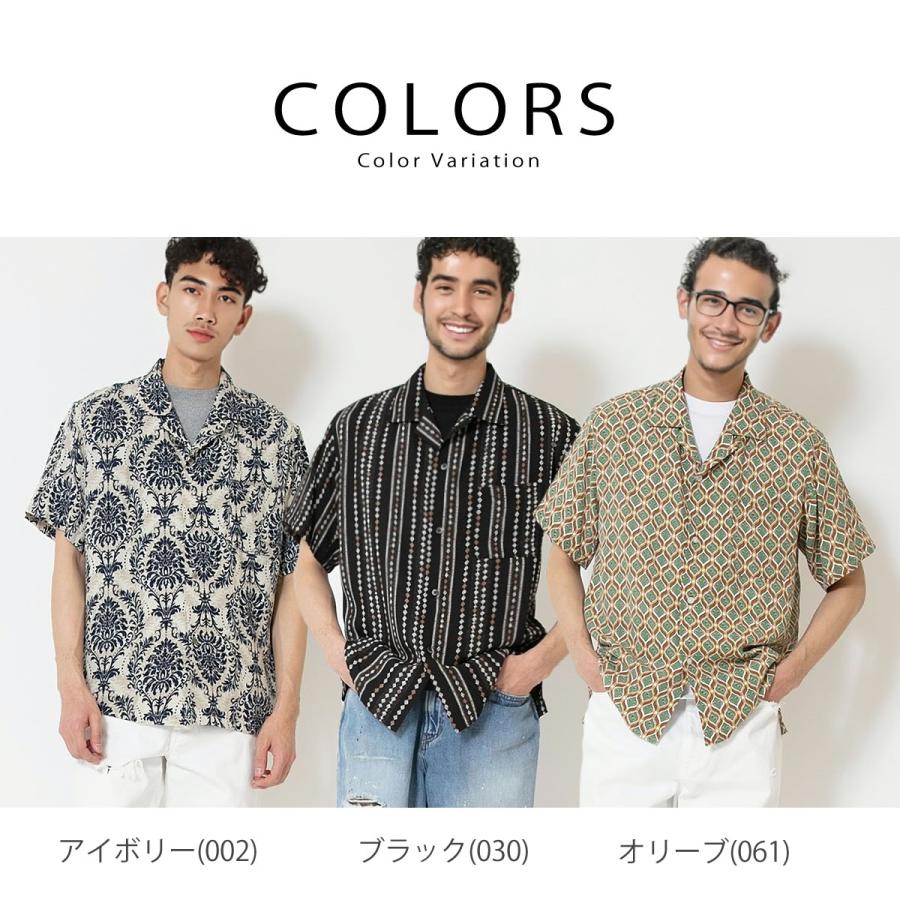 Johnbull（ジョンブル） 半袖シャツ メンズ パターンオープンカラー 