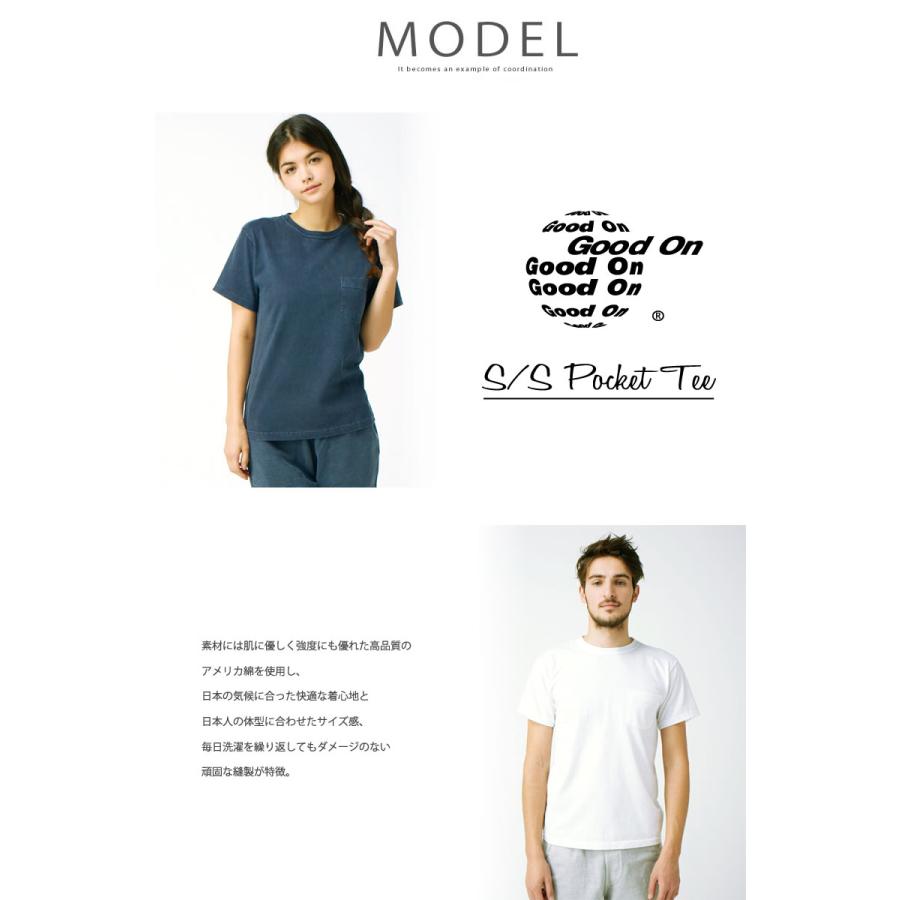 Tシャツ グッドオン GOOD ON メンズ 半袖 ピグメントダイ ショートスリーブポケットＴシャツ 後染め S S 定番 後染め S/S POCKET TEE コットン｜johnbull-pants｜21