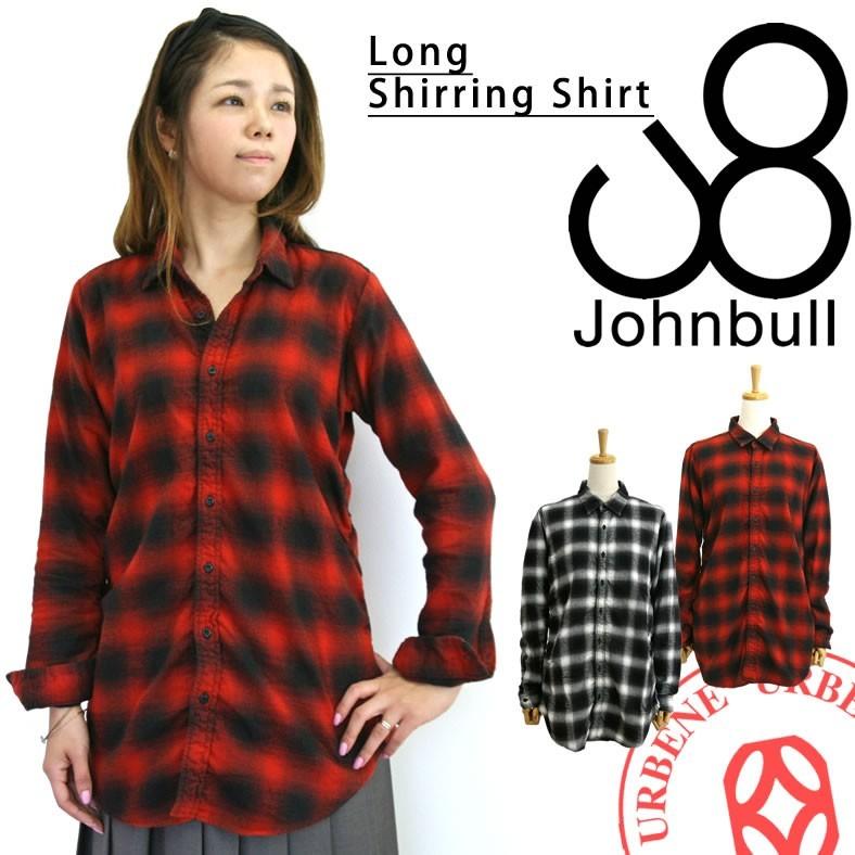 【未使用】JOHNBULL 長袖 起毛チェック シャツ ガウン Johnbull（ジョンブル） レディース ロング ネルチェック 長袖