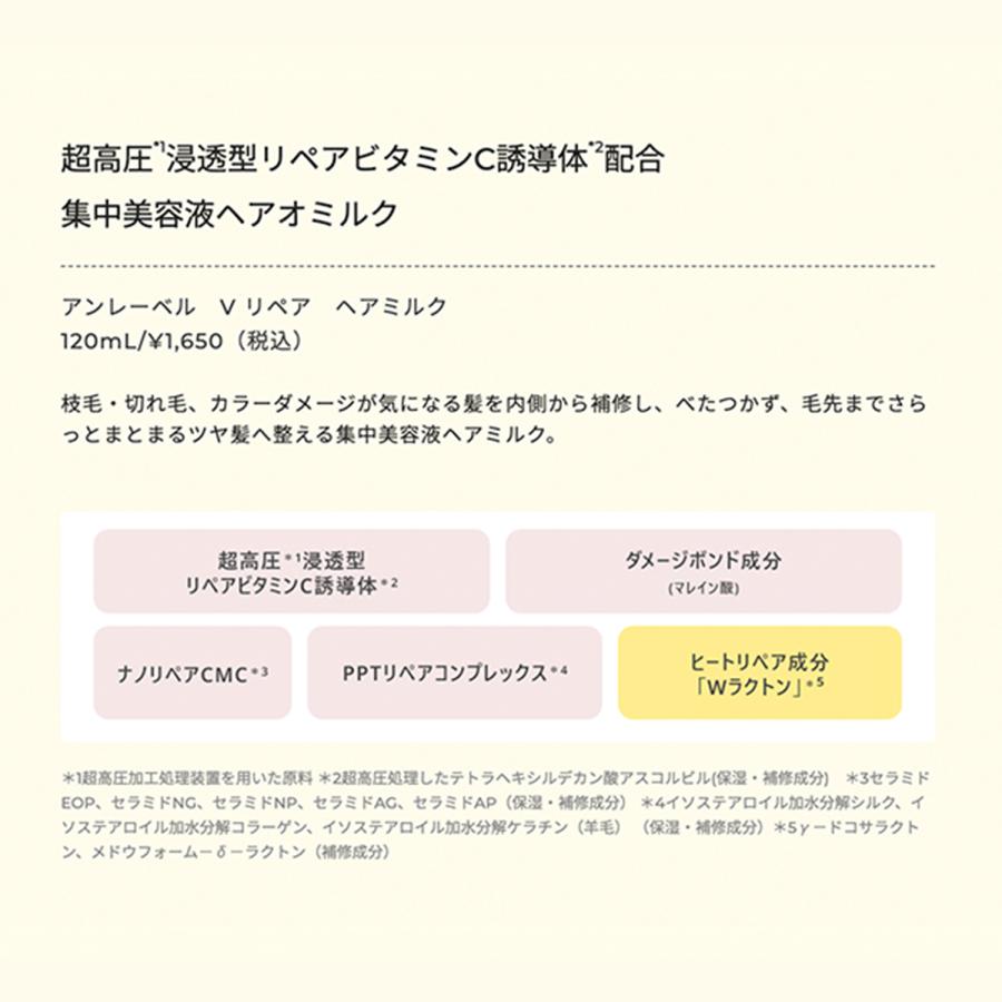 ヘアミルク アンレーベルラボ Vリペア 120ｍL アンレーベル unlabel 日本製 ヘアケア ビタミンC誘導体 美容液 | unlabel LAB | 08