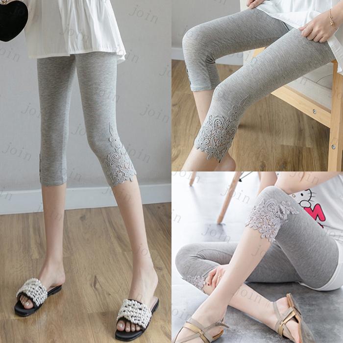 レギンス レディース 7分丈 日本国内当日発送 3color レースレギンスパンツ 美脚 レギンスパンツ 夏 七分丈 シースルー ヒップアップ ウエストゴム #7K12 |  | 05