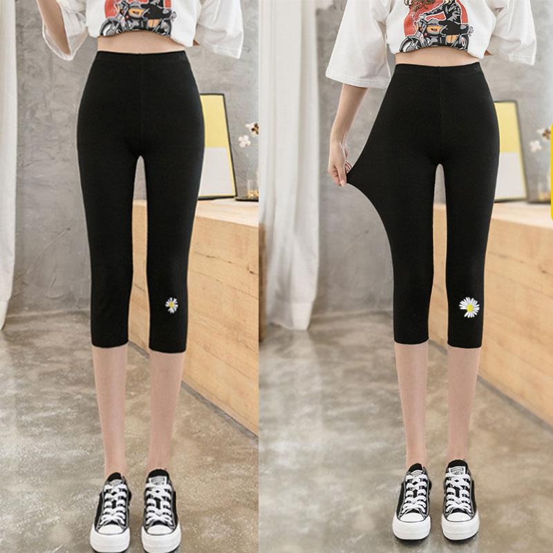 刺繍花アップ7分丈レギンス 韓国ファッション レディース きれいめ 夏 7分丈レギンス レギンスレディース 薄手 無地生地 伸縮性あり 韓国ファッション #7K13 |  | 02