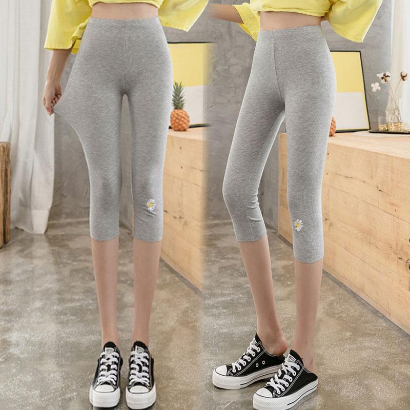 刺繍花アップ7分丈レギンス 韓国ファッション レディース きれいめ 夏 7分丈レギンス レギンスレディース 薄手 無地生地 伸縮性あり 韓国ファッション #7K13 |  | 06