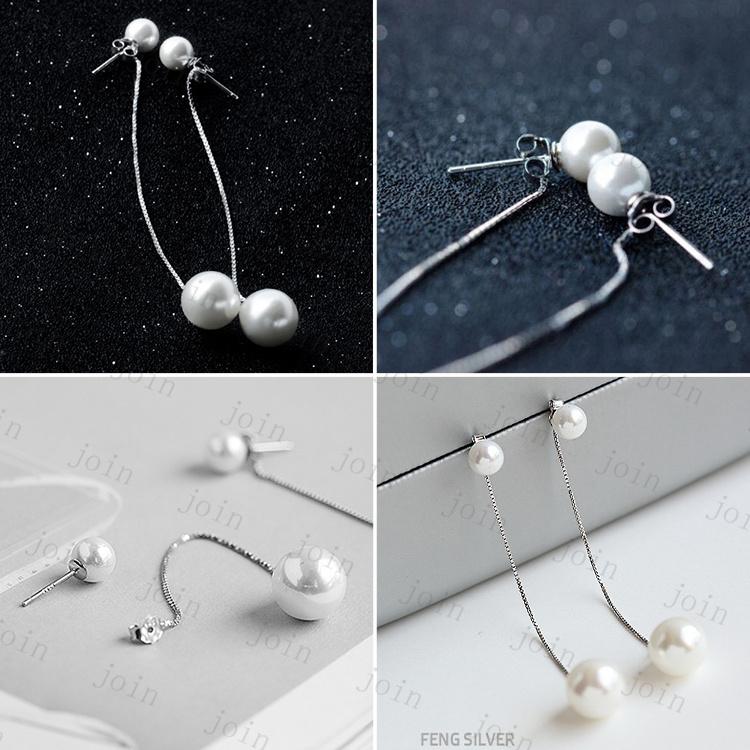 ピアス レディース 日本国内当日発送 パール ピアス 揺れる ロングピアス 韓国 アレルギー対応 シルバー925 おしゃれ ダブルパールピアス上品 #a33 |  | 02