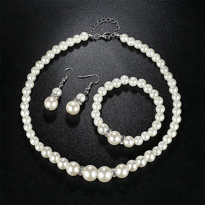 真珠 ネックレス ブレスレット ピアス 日本国内当日発送 3点セット パールピアス レディース パールネックレス 金属アレルギー対応 ウェディング #a82 |  | 01