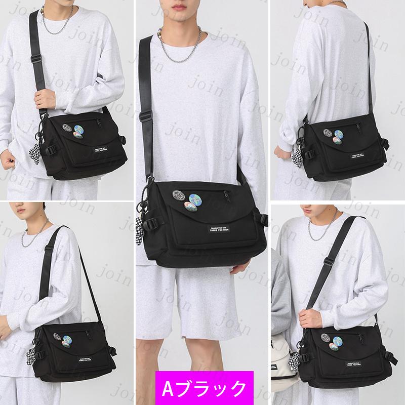 BA166#ショルダーバッグ メンズ 日本国内当日発送 2type 8color 斜めがけバッグ レディース 軽い 大きめ ナイロン スポーツ 通勤 通学 肩掛け ワンショルダー |  | 02