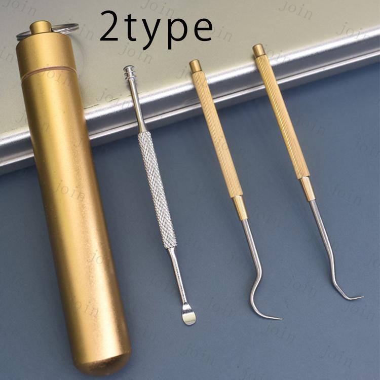 口腔ケアツール 日本国内当日発送 ミニ 歯石取り器具 3本セット 歯石削り スケーラー 口臭予防 ステンレス 爪楊枝 果物ピック 耳かき つまようじ #br108 |  | 03