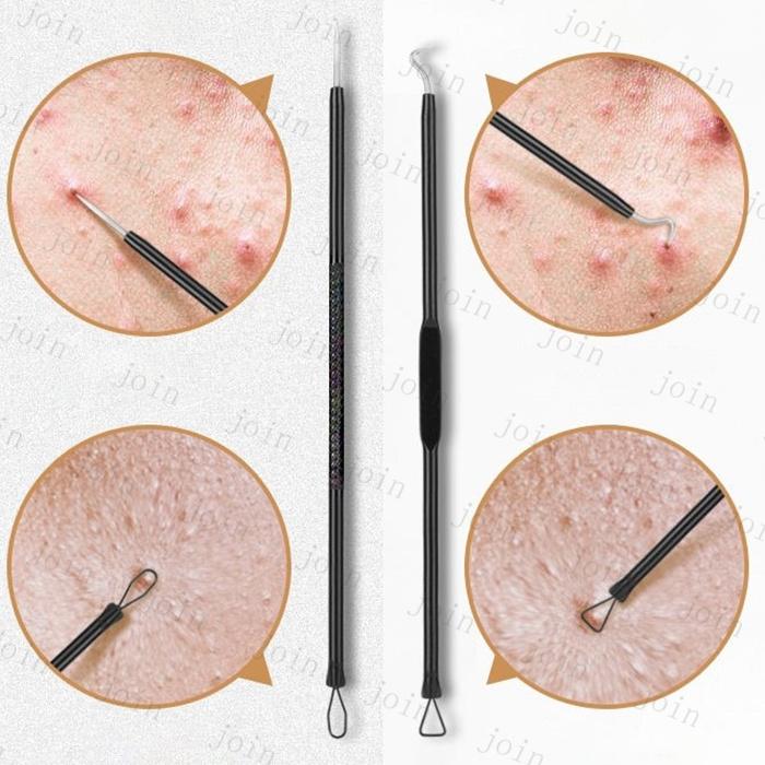 br129#毛穴ケア専用キット 日本国内当日発送 7本セット 小鼻 毛穴 角栓 黒ずみ ケア ニキビ取り 器具 コメドプッシャー ステンレス ピンセット 毛抜き |  | 09