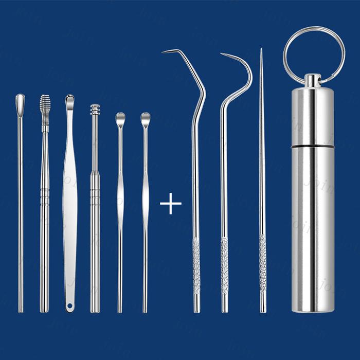 耳かき ミニ 歯石取り器具 9点セット 収納ケース付き 日本国内当日発送 歯用ツール デンタルツール ヤニ 歯垢取り 口臭予防 自宅用 耳掻き 耳掃除 #br153 |  | 01