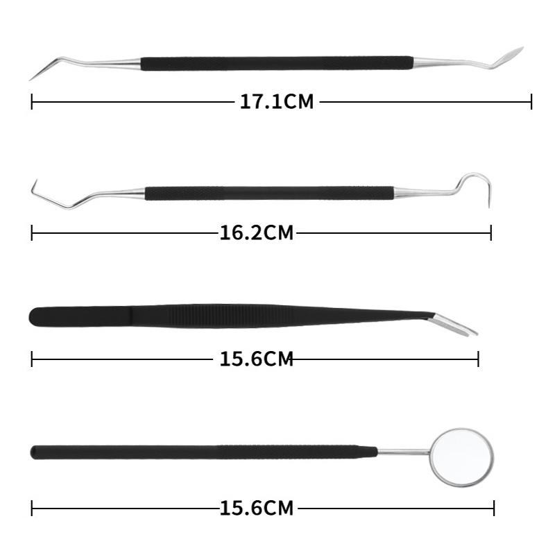 ステンレス製4本セット歯石取り器具 口臭予防 歯石取り器具人用
