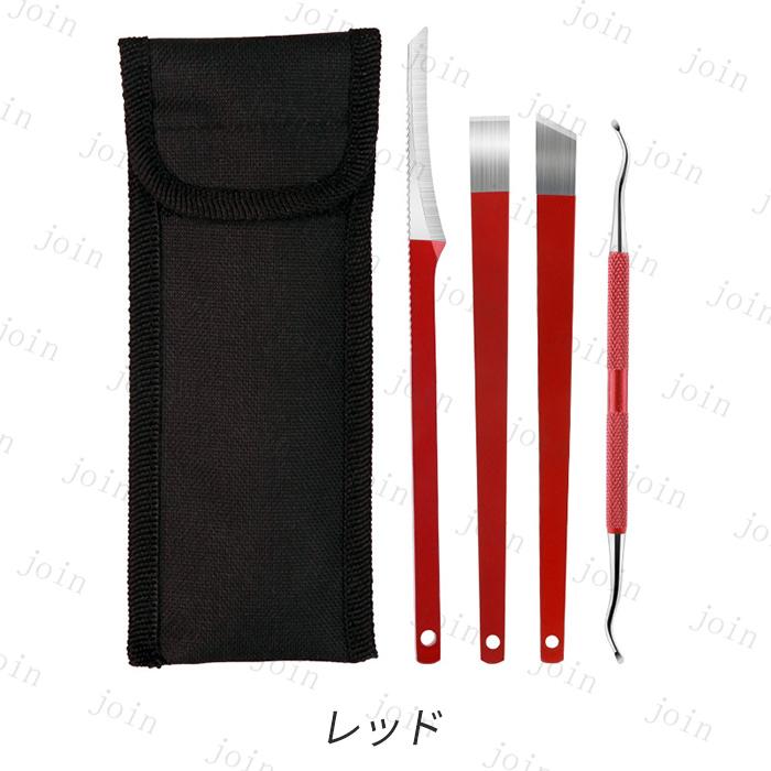 ペディキュアナイフ (br173#) 日本国内当日発送 2color 4本セット 甘皮カッター 爪垢取り ゾンデ ステンレス 角質取り フットケア 巻き爪 甘皮処理 厚い爪 足 |  | 02