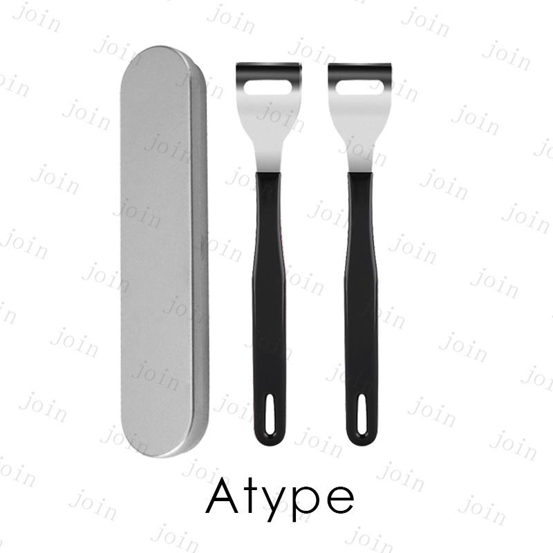 br196#舌クリーナー 日本国内当日発送 2type 2本セット 舌みがき タンスクレーパー 舌ブラシ 携帯用 ステンレス製 口内ケア 舌磨き 専用ケース付き 舌苔除去 |  | 01