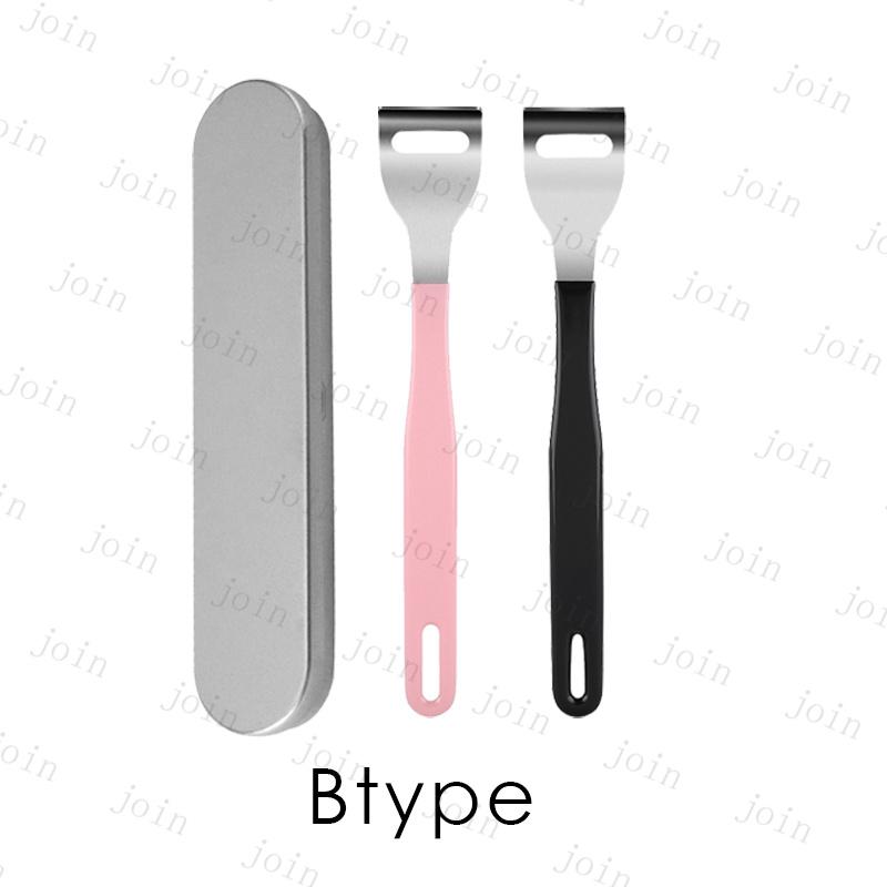 br196#舌クリーナー 日本国内当日発送 2type 2本セット 舌みがき タンスクレーパー 舌ブラシ 携帯用 ステンレス製 口内ケア 舌磨き 専用ケース付き 舌苔除去 |  | 02