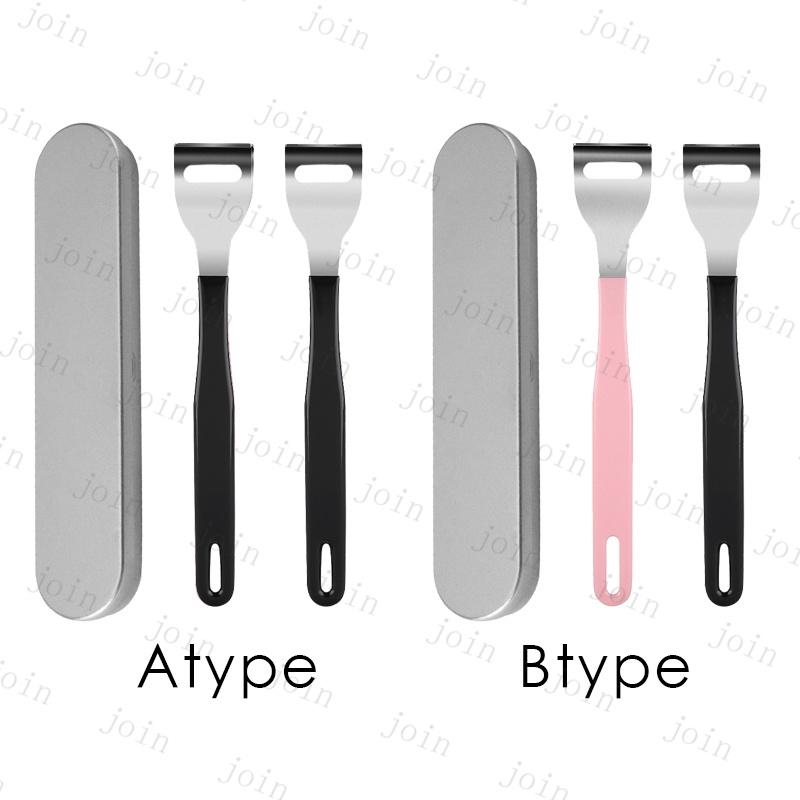 br196#舌クリーナー 日本国内当日発送 2type 2本セット 舌みがき タンスクレーパー 舌ブラシ 携帯用 ステンレス製 口内ケア 舌磨き 専用ケース付き 舌苔除去 |  | 03