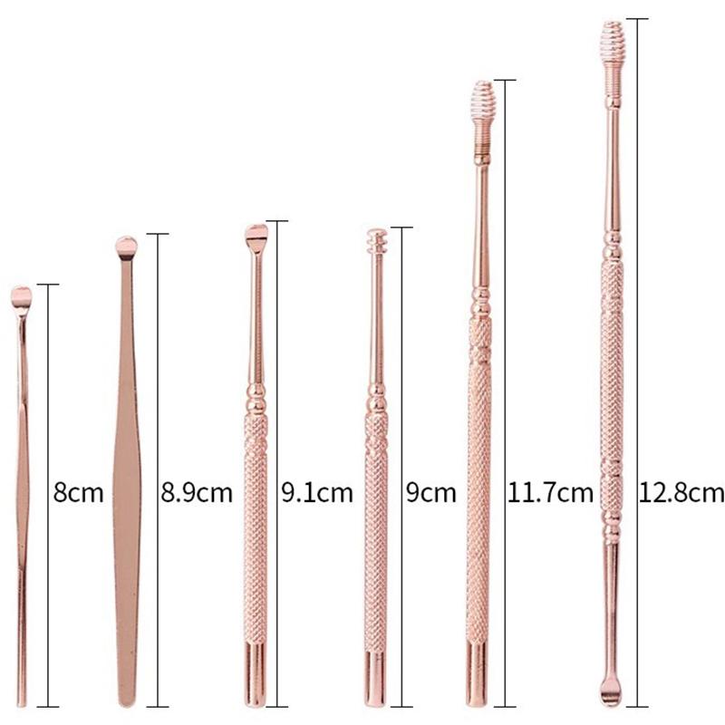 6本セット耳かき みみかき 耳掃除 専用ケース付き ステンレス製 自宅用 ポイント消化  大きい 小さい 手入れ 耳くそ 耳垢 #br21 |  | 07