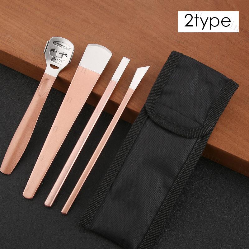 br239#ペディキュアナイフ 当日発送 5本セット 2type 平刃ナイフ 角質取り ステンレス ネイルケア 甘皮処理 フットケア 爪切り マニキュア グルーミングセット |  | 05