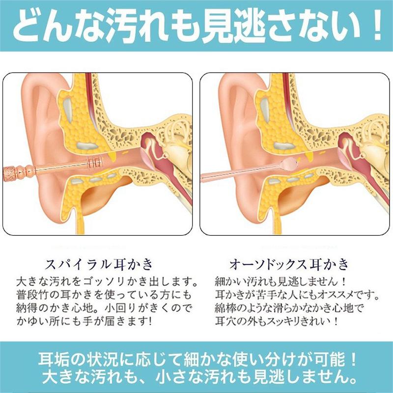 6本セット耳かき みみかき LEDライト耳掃除 専用ケース付き ステンレス製 自宅用 ポイント消化  耳かき ライト付き #br23 |  | 05