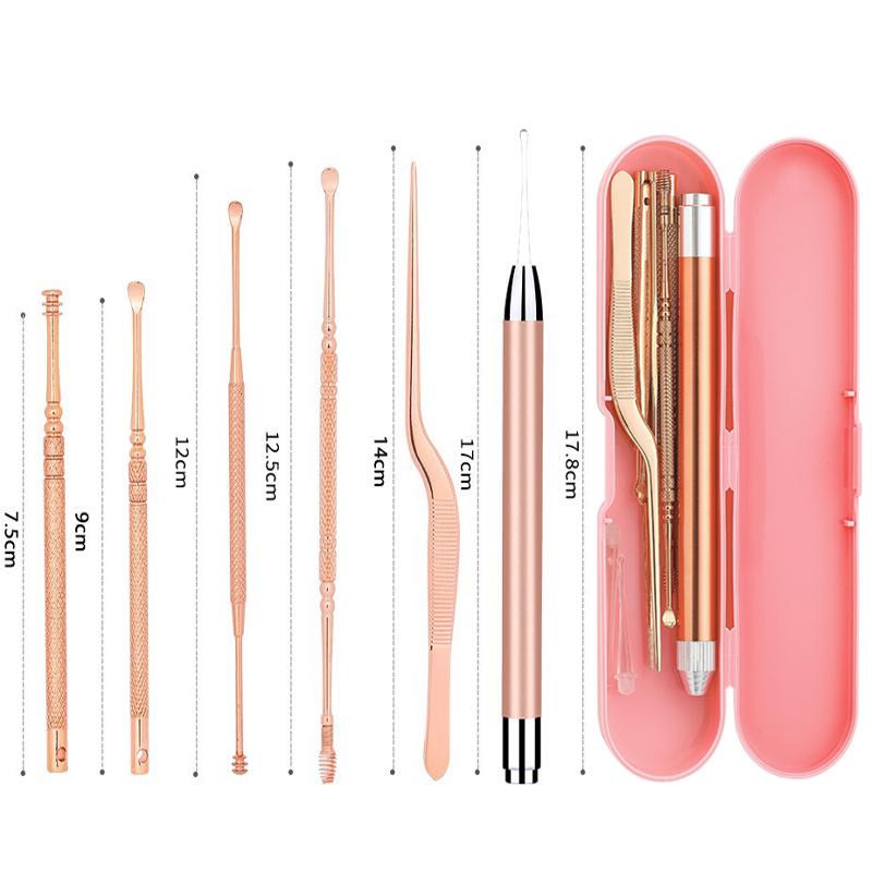 6本セット耳かき みみかき LEDライト耳掃除 専用ケース付き ステンレス製 自宅用 ポイント消化  耳かき ライト付き #br23 |  | 08