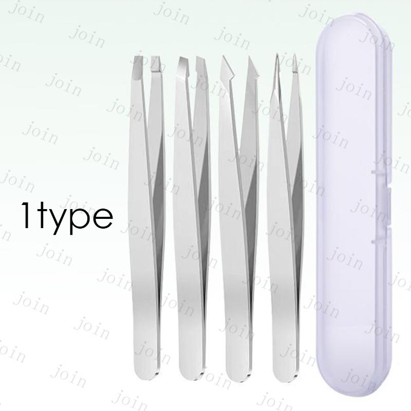 br242#毛抜き 4本セット 当日発送 2type ピンセット ムダ毛 眉毛 処理 収納ケース付き メイク道具 身だしなみ フェイスケア 先平 ステンレス製 先細 ツィザー |  | 04