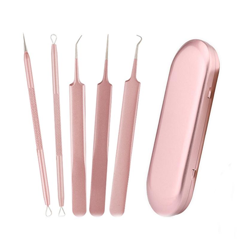 5本set毛穴ケア いちご鼻 角栓取り 角栓除去 ニキビ針 にきび針 黒ずみ取り ニキビ取り  専用キット ケース付き 角栓プッシャー #br27 |  | 02