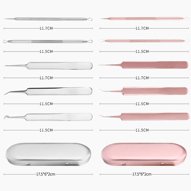 5本set毛穴ケア いちご鼻 角栓取り 角栓除去 ニキビ針 にきび針 黒ずみ取り ニキビ取り  専用キット ケース付き 角栓プッシャー #br27 |  | 09