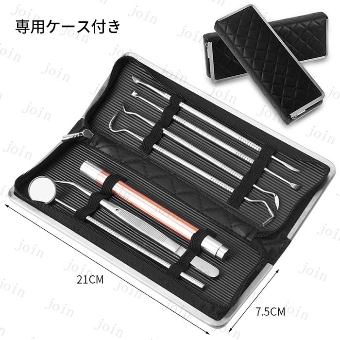歯用ツール 7本セット 日本国内当日発送 歯石取り デンタルケア 歯間 ヤニ 歯石削り ステンレス 抗菌 歯垢 口臭 予防 しこう取り 口内ケア 専用ケース付き #br29 |  | 10