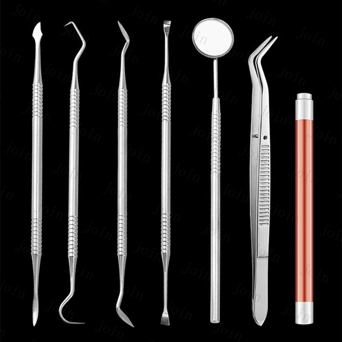 歯用ツール 7本セット 日本国内当日発送 歯石取り デンタルケア 歯間 ヤニ 歯石削り ステンレス 抗菌 歯垢 口臭 予防 しこう取り 口内ケア 専用ケース付き #br29 |  | 01