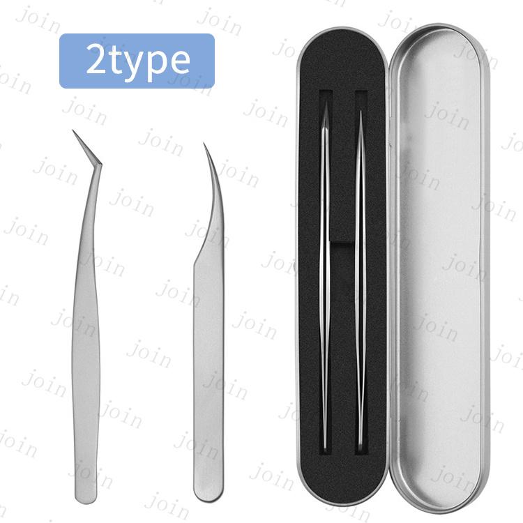 まつげエクステ専用 (br55#) 日本国内当日発送 5type 2本set 化粧 道具 美容 収納ケース付き 専用ツイーザー軽量 ステンレス セルフマツエク |  | 02