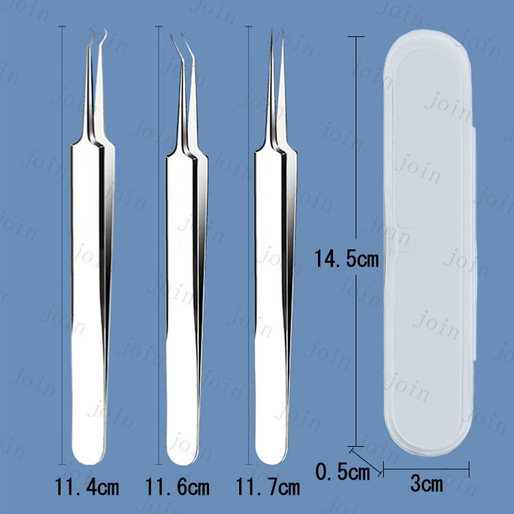 ピンセット精密 日本国内当日発送 2本セット 先曲がりピンセット ストレートピンセット ツィーザー鷲口タイプ ステンレス製 カーブ型 ネイルアート #br89 |  | 09