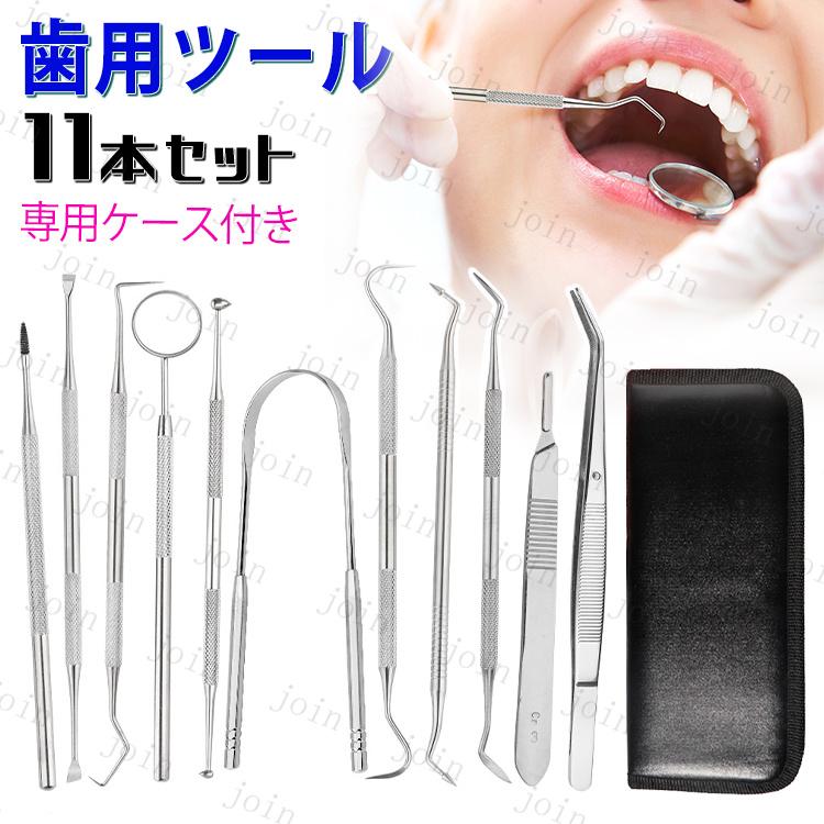 歯石取り器具 11本セット 日本国内当日発送 歯垢 しこう取り デンタルツール ステンレス製 自宅用 スケーラー 口内ケア 歯石 歯 ヤニ取り オーラルケア #br90 | 