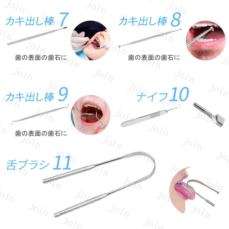 歯石取り器具 11本セット 日本国内当日発送 歯垢 しこう取り デンタルツール ステンレス製 自宅用 スケーラー 口内ケア 歯石 歯 ヤニ取り オーラルケア #br90 |  | 04