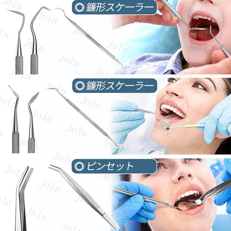デンタルケア 日本国内当日発送 歯石取り器具 6本セット 歯用ツール ステンレス製 ヤニ 歯垢 しこう取り 口臭 予防 歯石除去 自分 スケーラー 自宅用 #br96 |  | 03