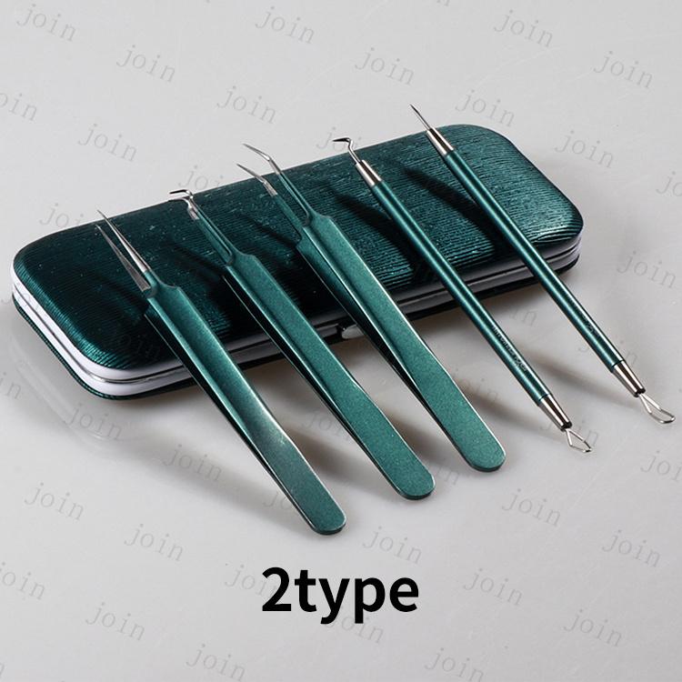 毛穴ケア専用キット 日本国内当日発送 ニキビ取り器具 5本セット ピンセット 抗菌ステンレス 角栓プッシャー 美容ツー いちご鼻 黒ずみ セルフスキンケア #br98 |  | 05