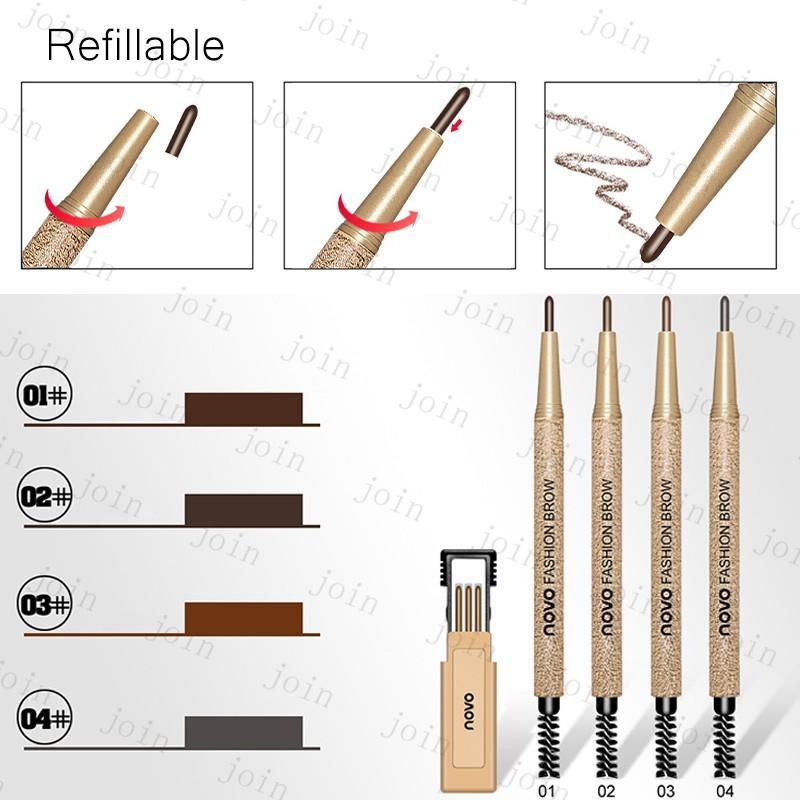 4colorセット アイブロウペンシル アイブロウブラシ 韓国コスメ 眉毛用 メイク道具 3種類 メイクアップ道具 眉毛テンプレート #cs152 |  | 11